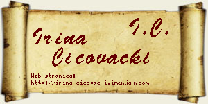 Irina Čičovački vizit kartica